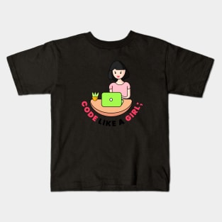 Code Like A Girl Kids T-Shirt
